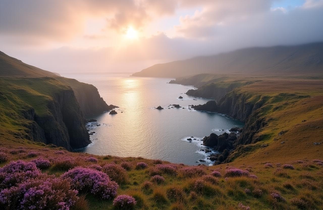 Misty Atlantic coastline along the West Highland Way