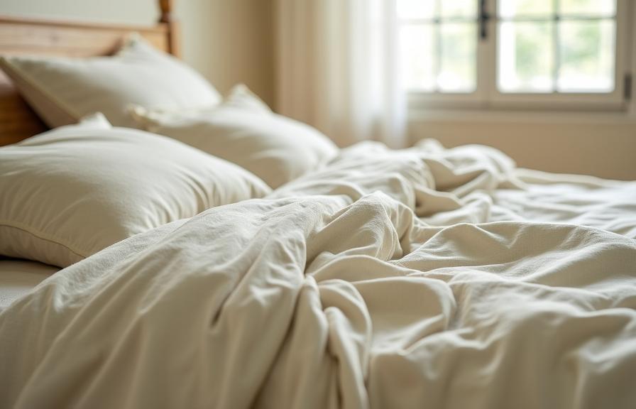 Premium Sateen Sheet Set in sand color